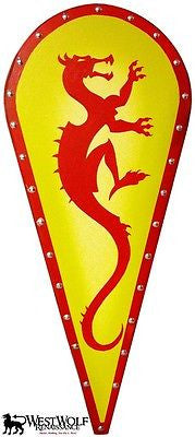 Red Dragon Kite Shield with Yellow Background