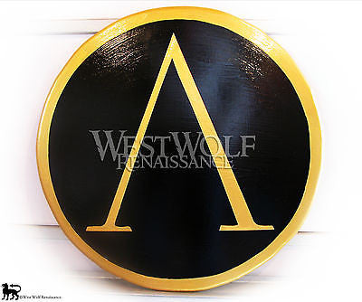 Classic Round Greek Gold and Black Lambda Shield