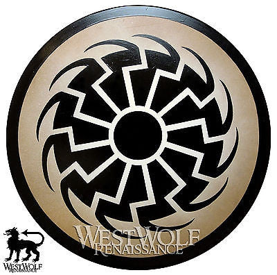 Round Black Sun Viking Shield