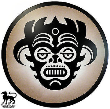 Round Wooden Aztec/Mayan Mask Shield