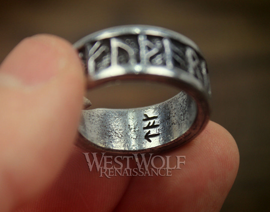 Viking Rune Ring - Adjustable Size - Fits US Sizes 9-13
