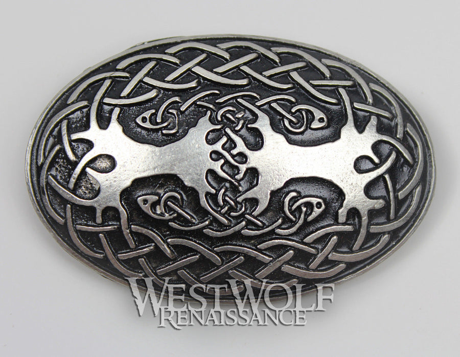 Large Celtic Tree of Life Oval Brooch or Cloak Pin