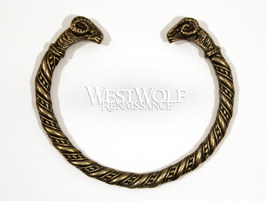Medieval Ram's Head Bracelet - Bronze