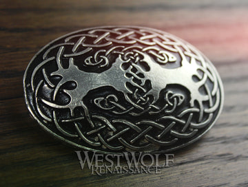 Large Celtic Tree of Life Oval Brooch or Cloak Pin