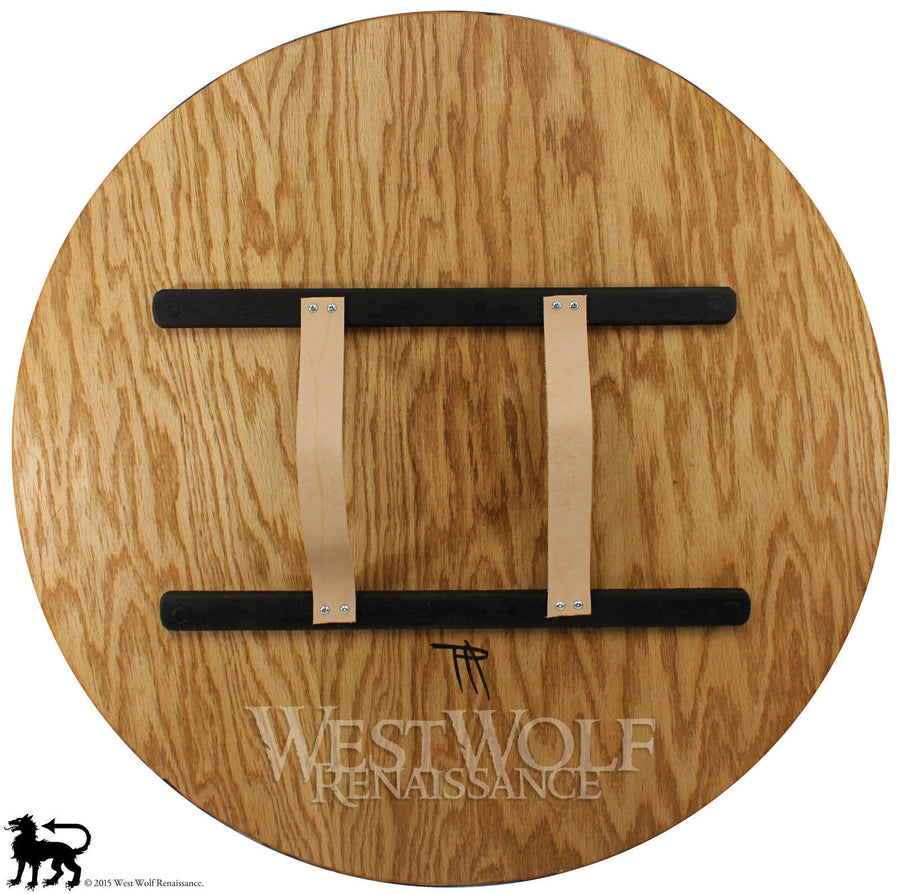 Viking Solid Oak Shield with Forged Iron Boss