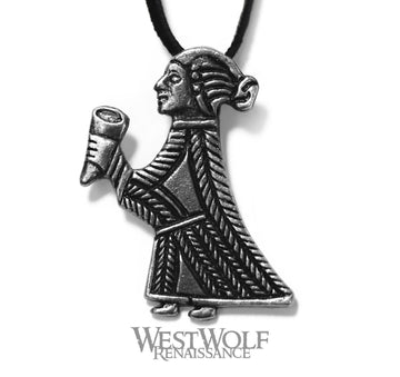 Viking Valkyrie with Drinking Horn Pendant