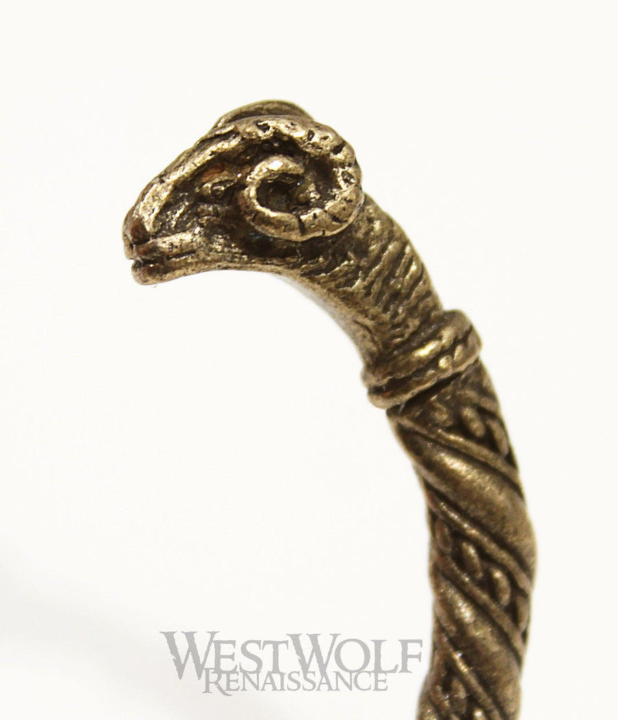 Medieval Ram's Head Bracelet - Bronze