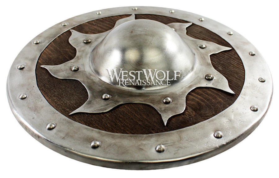 Hand-Forged Steel Sun Buckler Shield