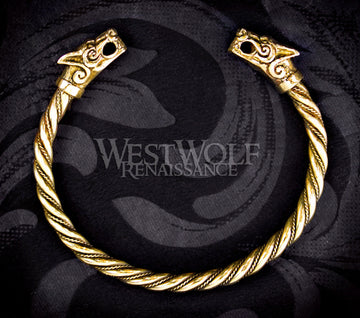 Viking Fenrir Wolf Bracelet - Gold Version