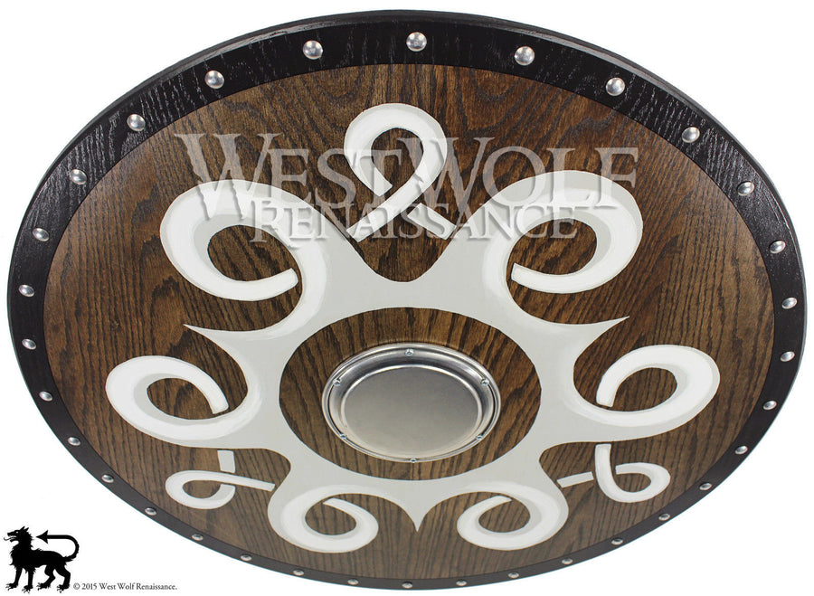 Solid Oak Viking Tri-Knot Shield