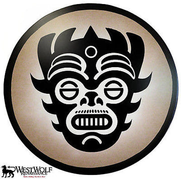 Tribal Aztec Mask Shield - Inca, Toltec, Mayan Culture
