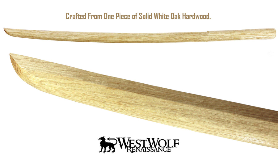 Japanese White Oak Practice Sword - Wooden Training Katana/Samurai/Bokken