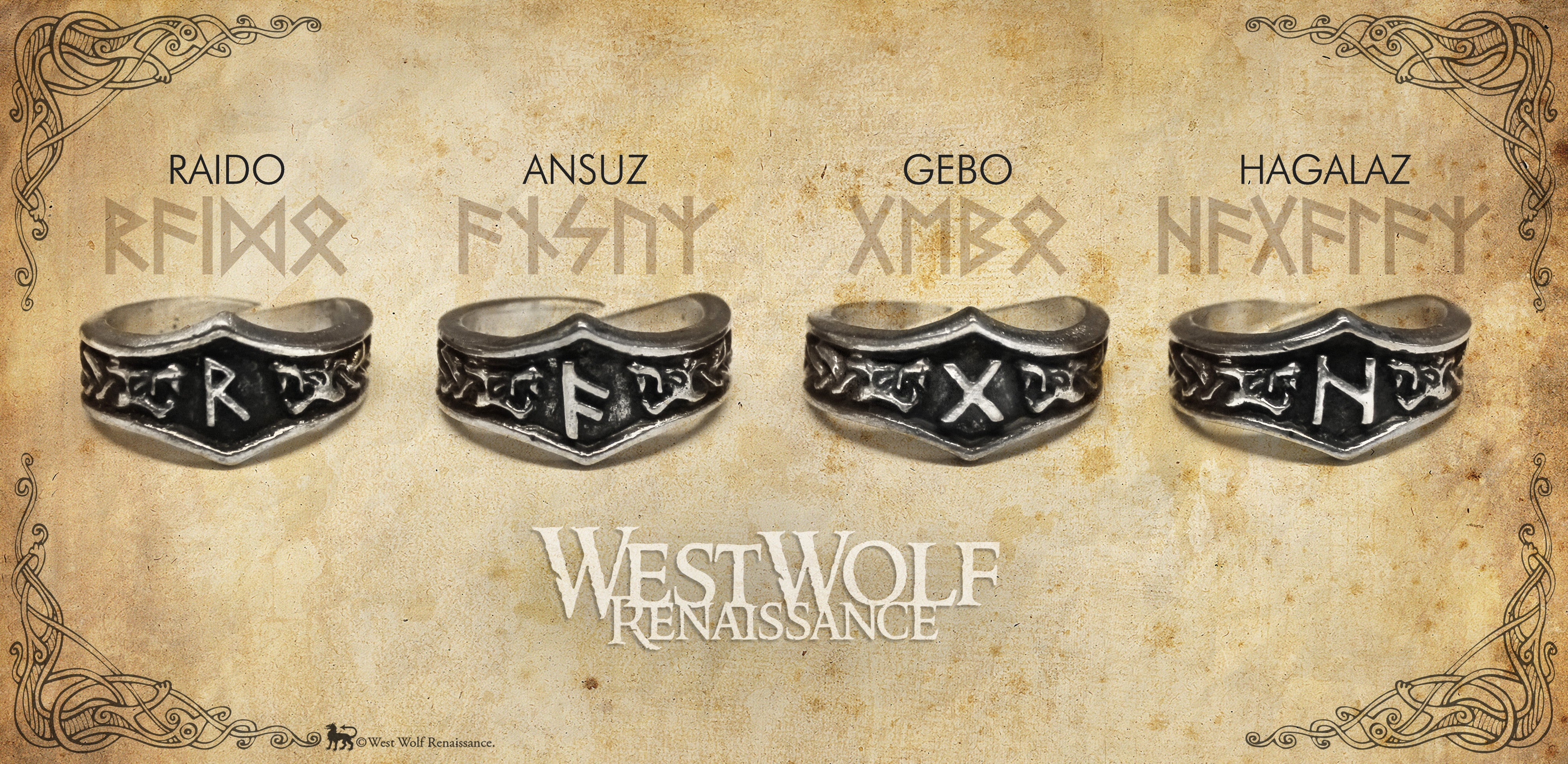 runa Viking Rune Ring - Your Choice of Rune Symbol - Adjustable