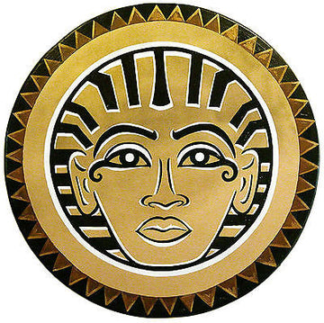 Large 34 Inch Gold Egyptian Pharoah Shield with Triangle Border Pattern