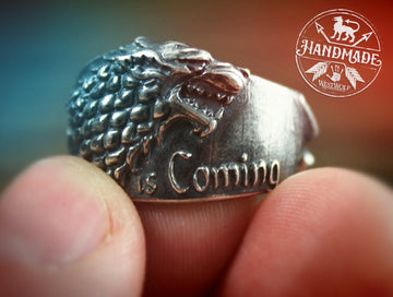 Game of Thrones Direwolf Ring of House Stark - 925 Sterling Silver