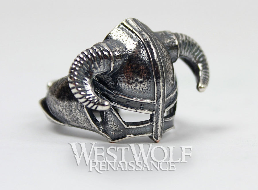 SKYRIM Iron Helmet Ring Made of .925 Sterling Silver - US Sizes 8/9/10/11/12/13/14