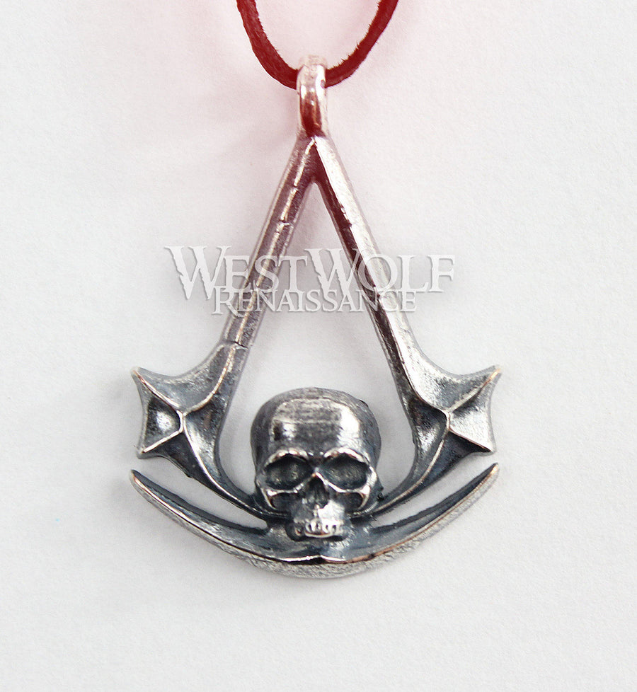 Assassin's Creed Skull Symbol Pendant - 925 Sterling Silver