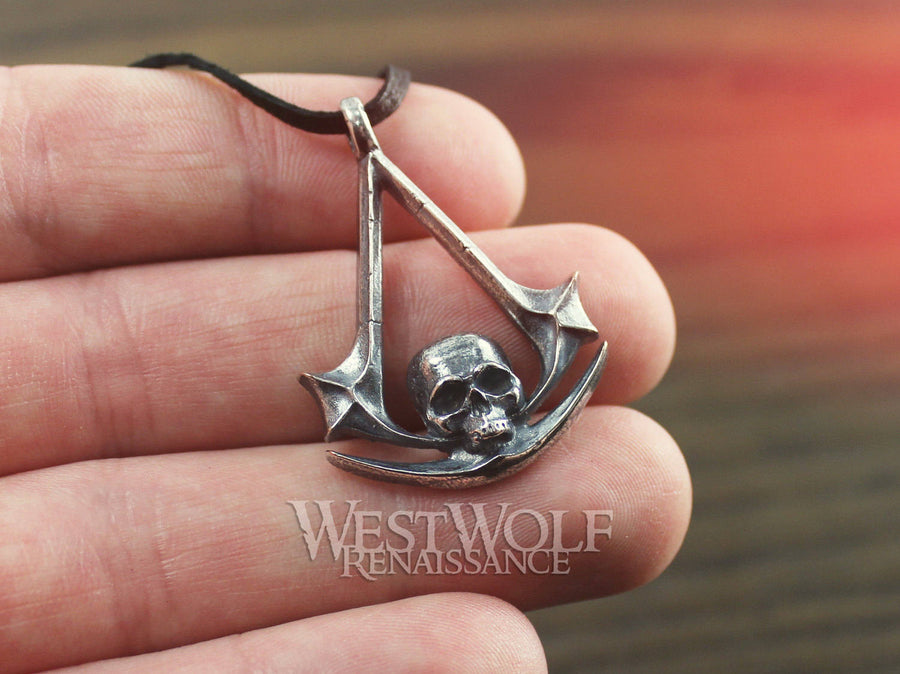 Assassin's Creed Skull Symbol Pendant - 925 Sterling Silver