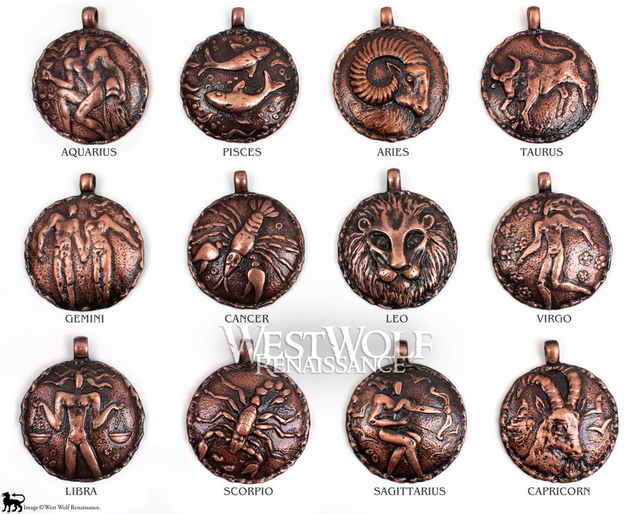 Zodiac Symbol Pendants - Made of Copper