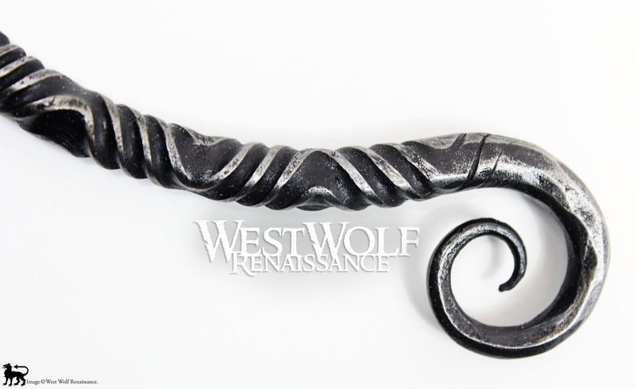 Hand-Forged Twisted Steel Medieval Neck Torc with Curled Terminals - Available in Multiple Sizes