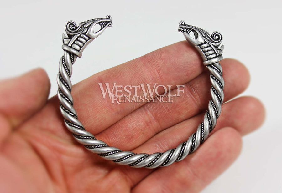 Silver Viking Dragon Bracelet