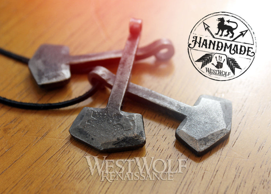 Simple Thor's Hammer Pendant - Made of Hand-Forged Iron
