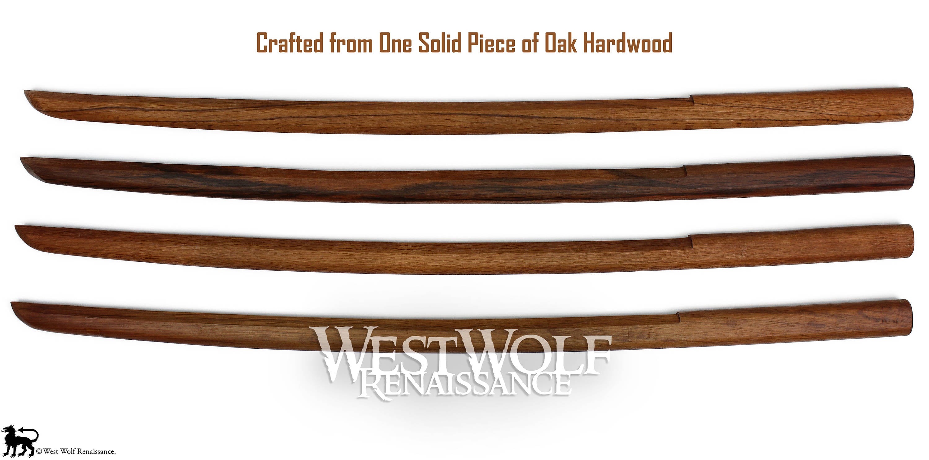 Japanese Solid Oak Practice Sword - Wooden Training Katana/Samurai