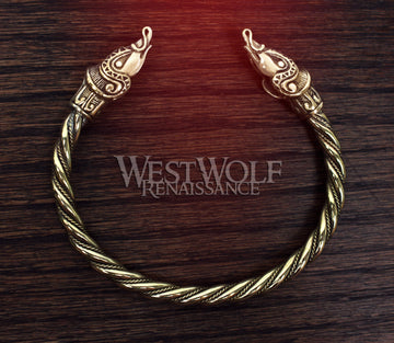 Gold Viking Jormugand Sea Dragon Bracelet