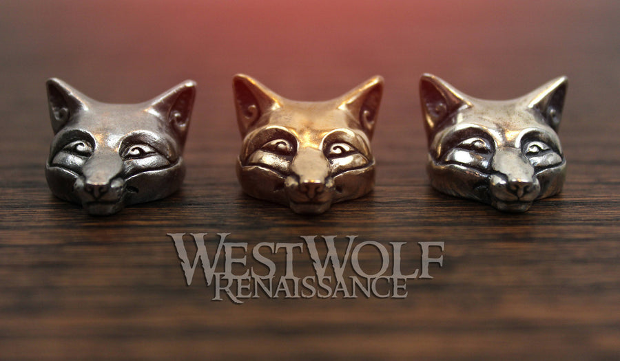 Celtic Fox Head Pendant - in Bronze, Pewter, and Sterling Silver