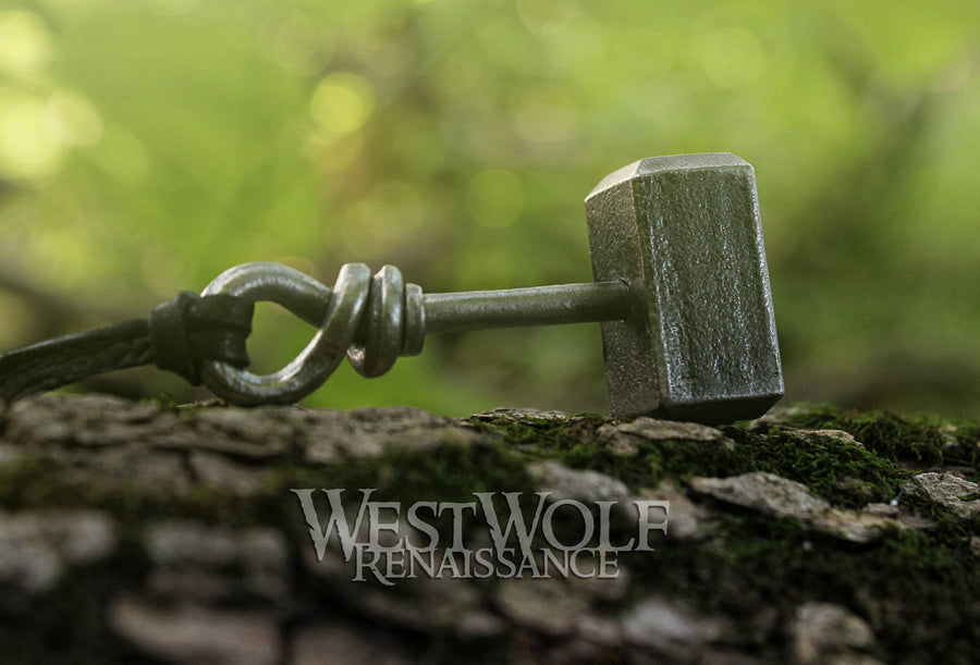 Hand-Forged Steel Thor's Hammer Pendant