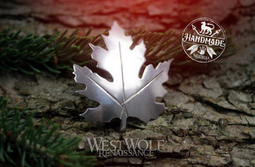 Maple Leaf Brooch or Pin - Made of White Bronze