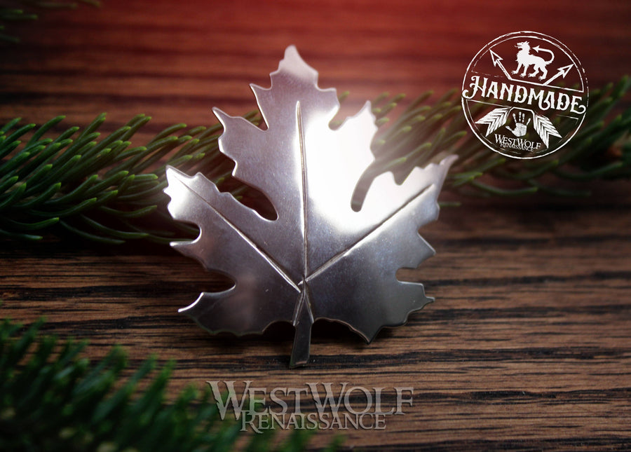Maple Leaf Brooch or Pin - Made of White Bronze