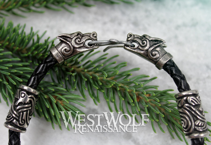 Large Viking Wolf Bracelet - Bronze