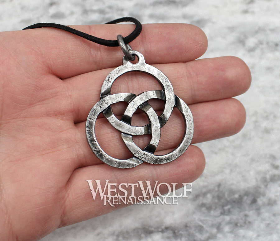 Hand-Forged Celtic Triquetra Circles Pendant - Forces of Nature