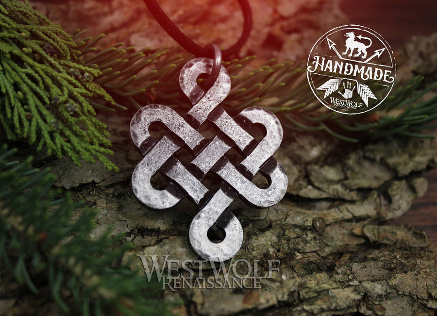 Hand-Forged Celtic Life Knot Pendant - Made of Steel