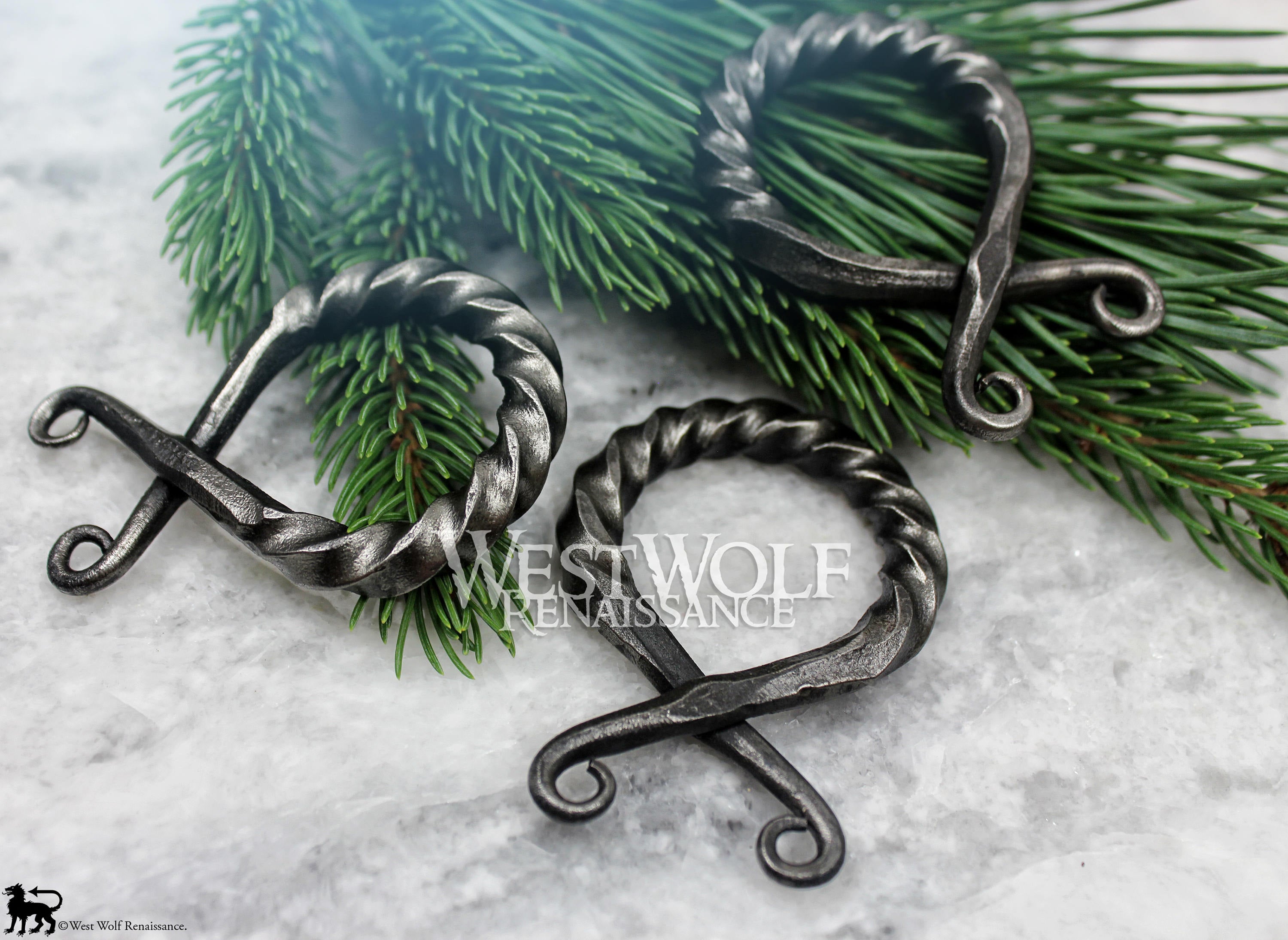 Large Viking Troll Cross Pendant with Twisted Top - Hand-Forged