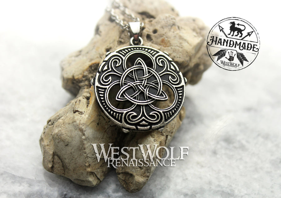 Celtic Triquetra Trinity Knot Pendant with 18 Inch Stainless Steel Chain