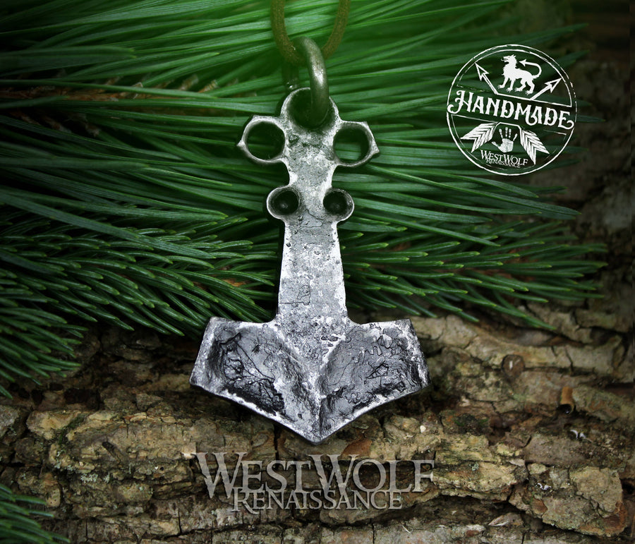Hand-Forged Steel Viking MJOLNIR Thor's Hammer Pendant