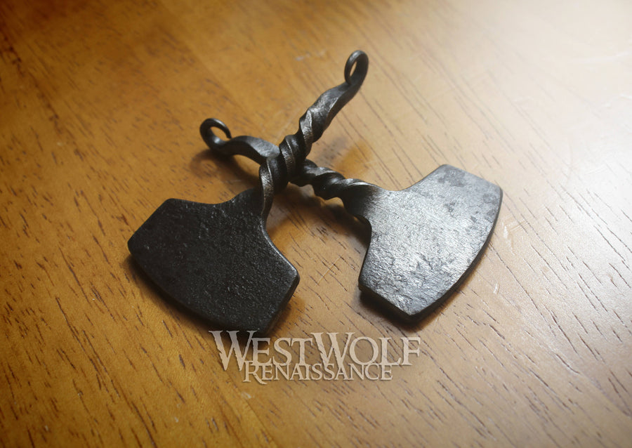 Hand-Forged Twisted Steel Thor's Hammer Pendant - Simple Design -Custom Rune Option