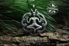 Pendentif Cernunnos Argent 925 3,2cm - Amulette Dieu Celtique Des Forêts NKlaus
