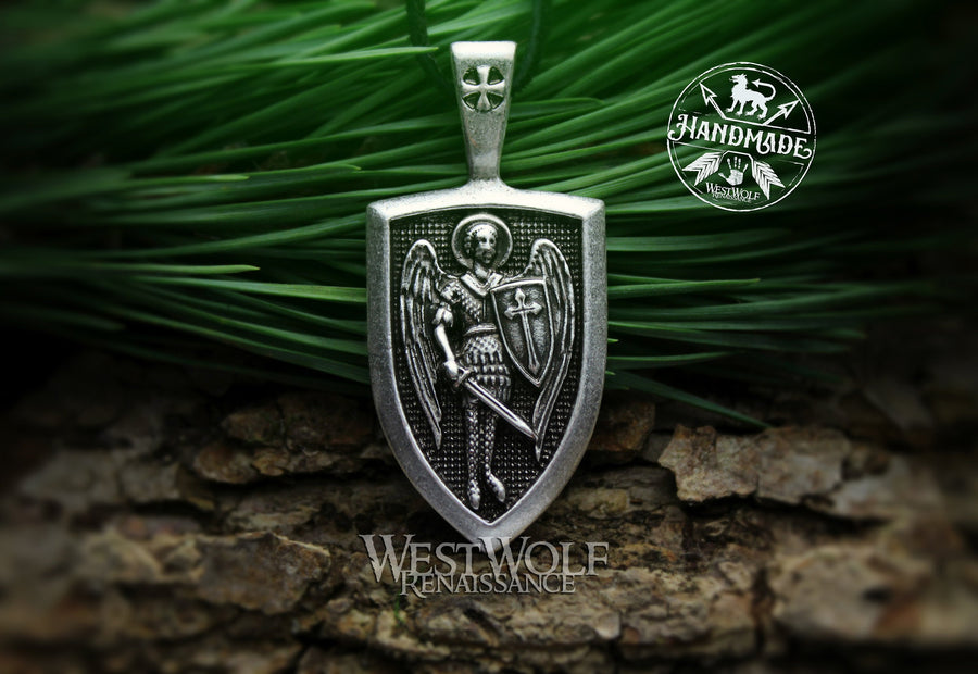 Shield Pendant of Saint Michael the Archangel - Holy Amulet of Protection