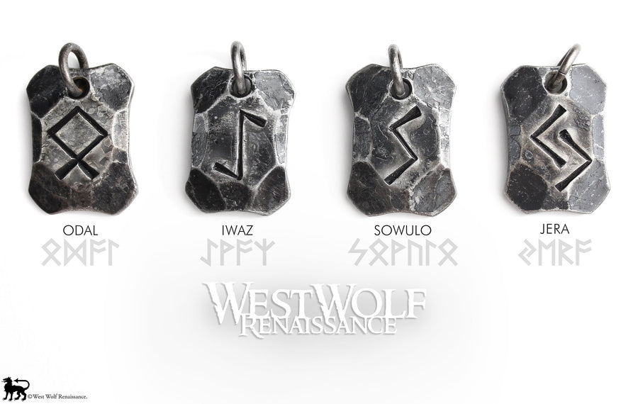 Hand-Forged Viking Rune Pendants - Made of Hammered Steel - Choose Your Talisman