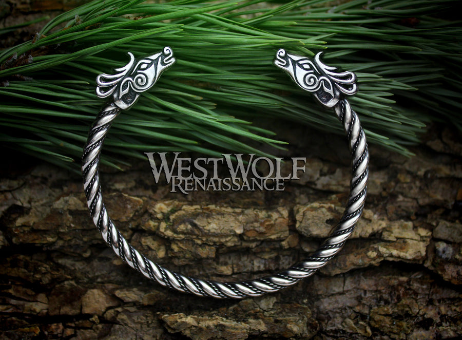 Celtic Deer Head Bracelet in Solid Sterling Silver
