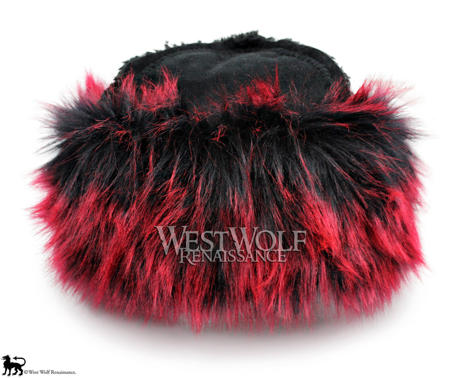White Fox Fur-Trimmed Viking Hat - (Faux Fur) – West Wolf Renaissance