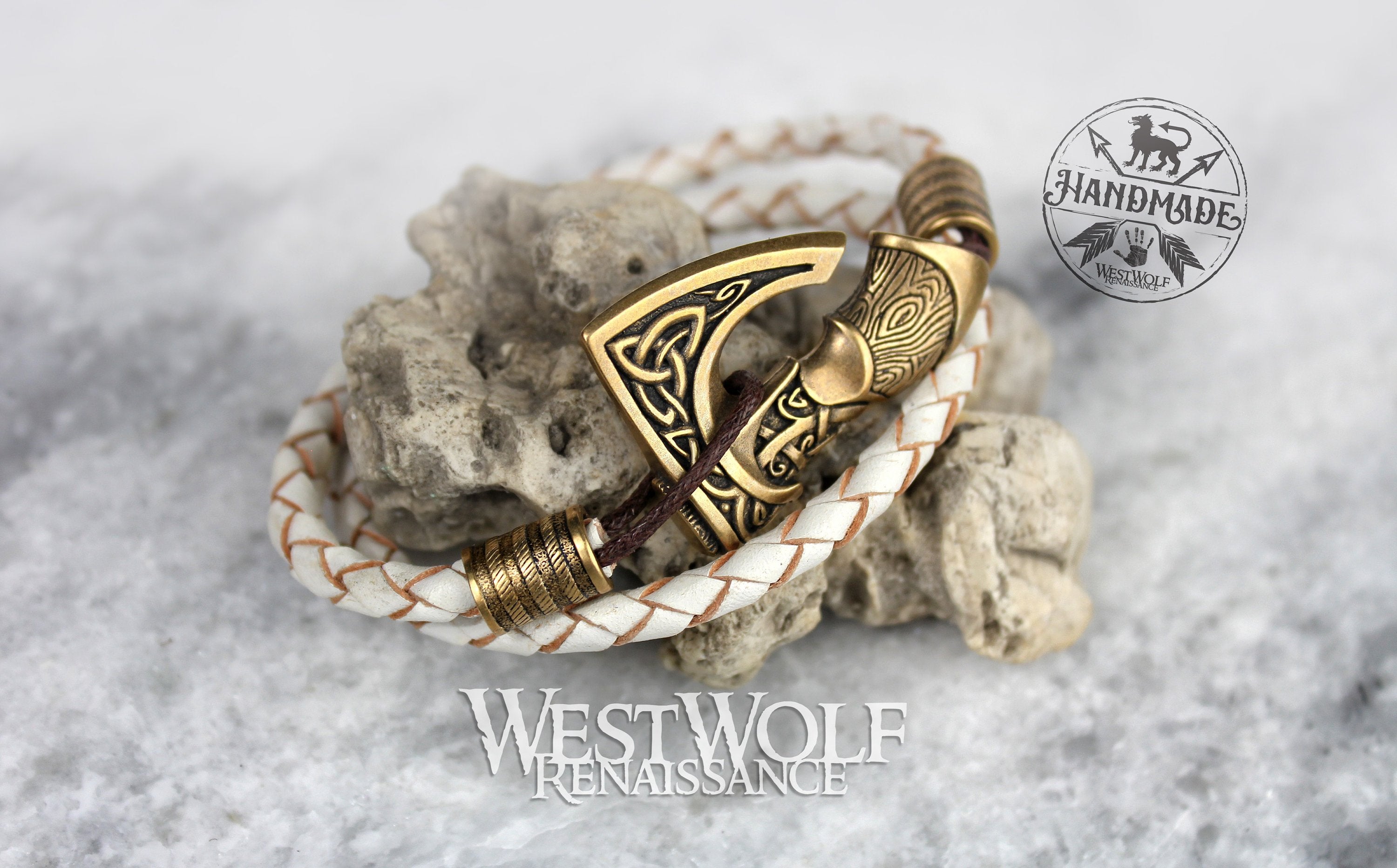 Viking Leather Axe Bracelet in Multiple Sizes - Perun's Axe