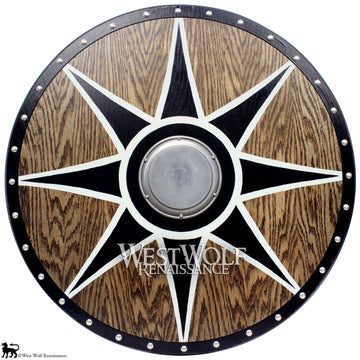 Solid Oak Viking Black Sun Shield