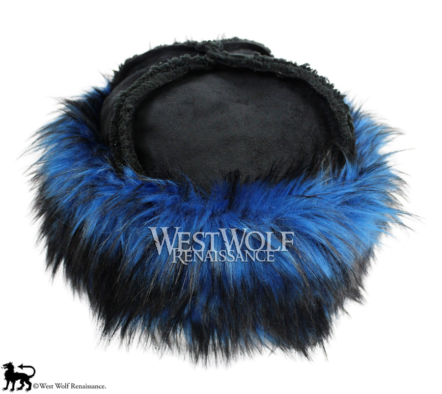 Wild Fox Fur-Trimmed Viking Hat with Brown Top – West Wolf Renaissance