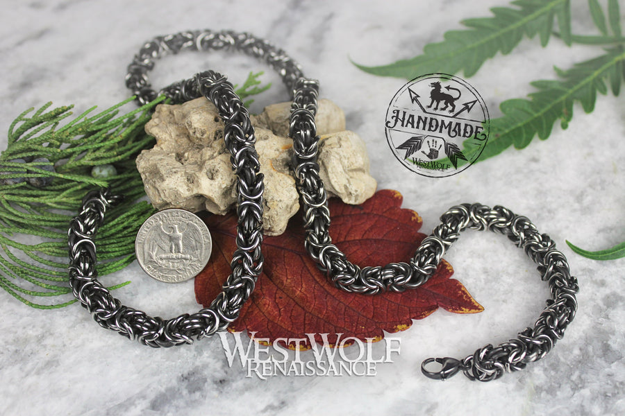 Stainless Steel Byzantine Weave Chain or Necklace - Great for Pendants