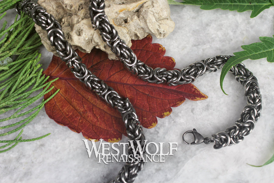 Stainless Steel Byzantine Weave Chain or Necklace - Great for Pendants