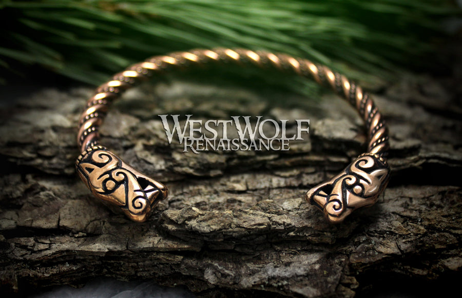 Bronze Viking Dragon Beast Bracelet
